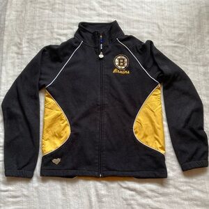 NHL Boston‎ Bruins Fleece Jacket, Women’s, Reebok, Black, Gold, Medium
